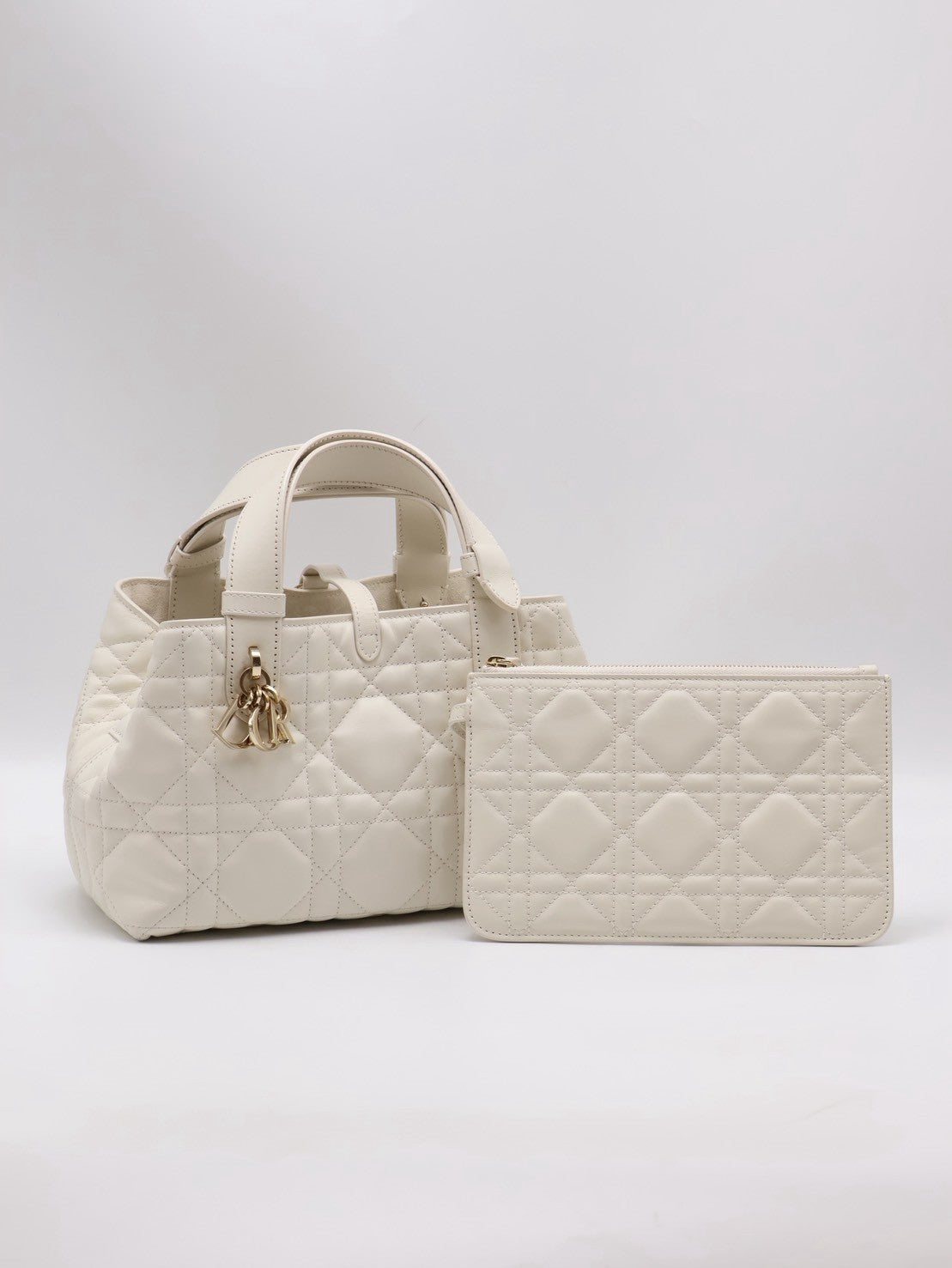 DIOR Toujours小牛皮托特包 - 小號白金