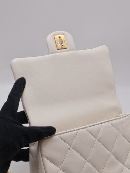 CHANEL 24S壓克力手提Mini CF20 - 白金