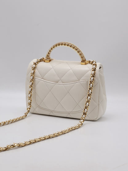 CHANEL 24S壓克力手提Mini CF20 - 白金