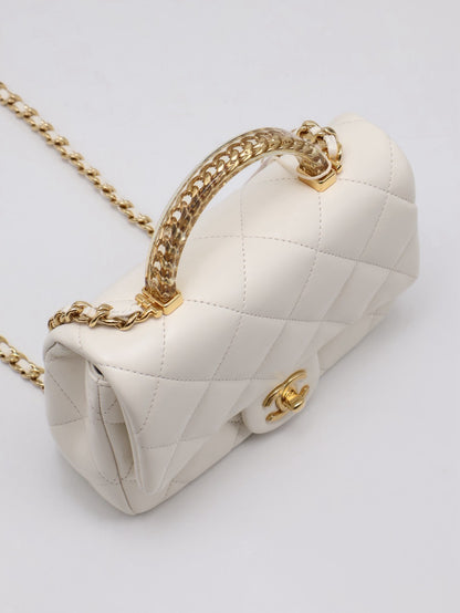 CHANEL 24S壓克力手提Mini CF20 - 白金
