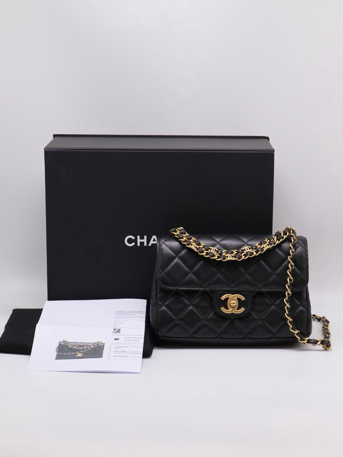 CHANEL 25P皮穿鍊手提斜背包 - 中號黑金