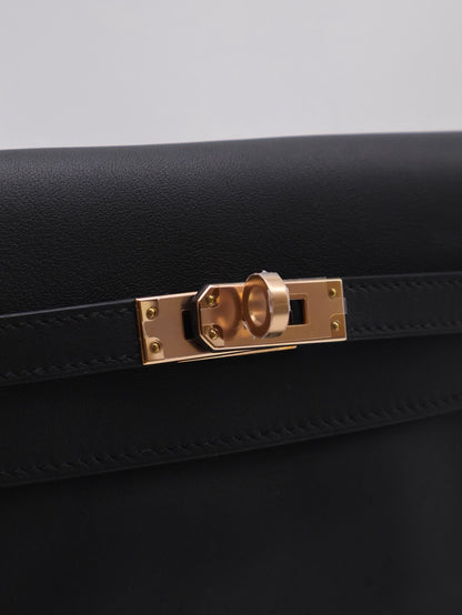 HERMES Kelly danse ll - Noir 89 黑玫瑰金 U