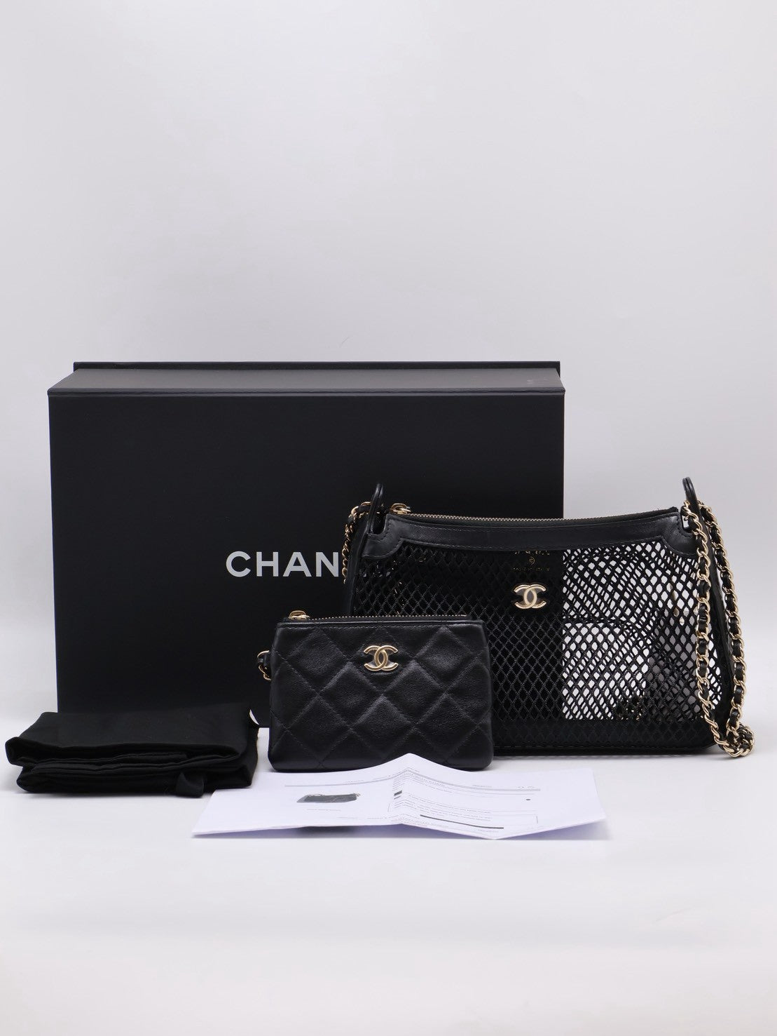 CHANEL 25S漁網網格單肩包