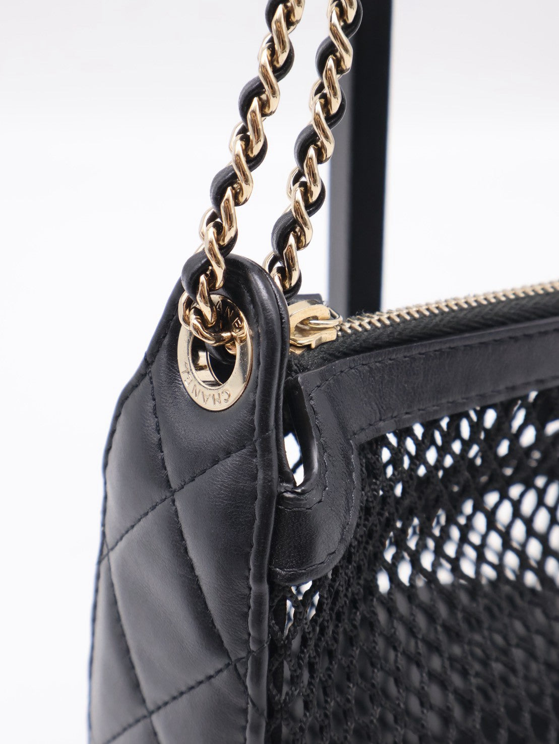 CHANEL 25S漁網網格單肩包