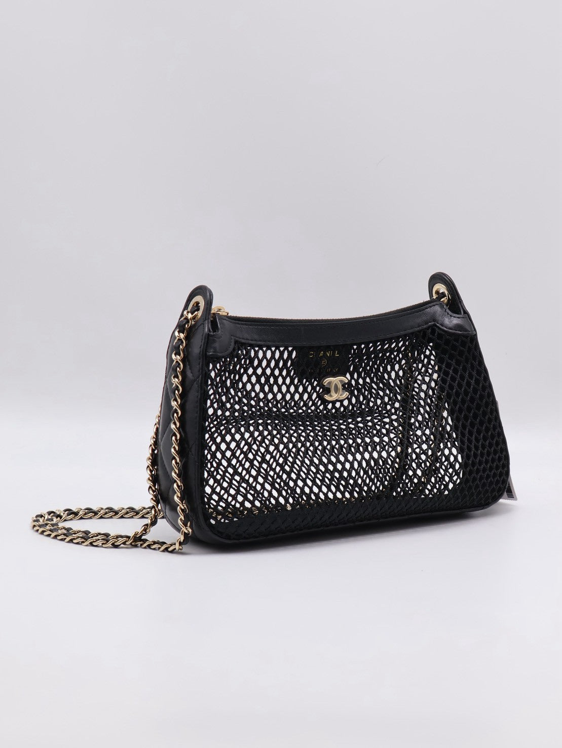 CHANEL 25S漁網網格單肩包