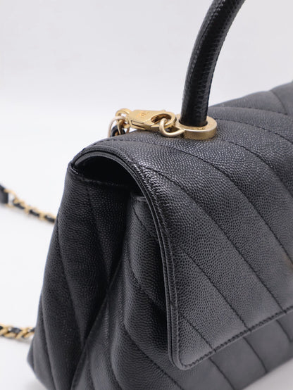 CHANEL Coco Handle V紋 -  小號黑金26開