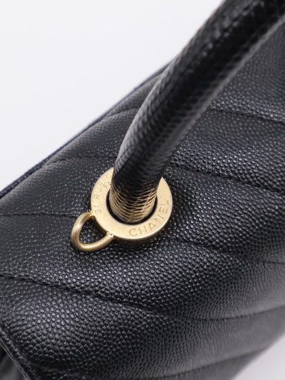 CHANEL Coco Handle V紋 -  小號黑金26開