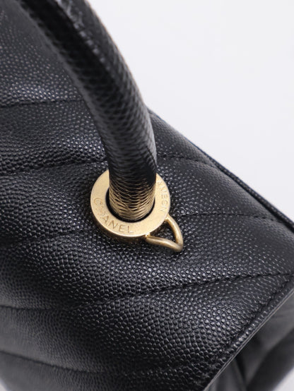 CHANEL Coco Handle V紋 -  小號黑金26開