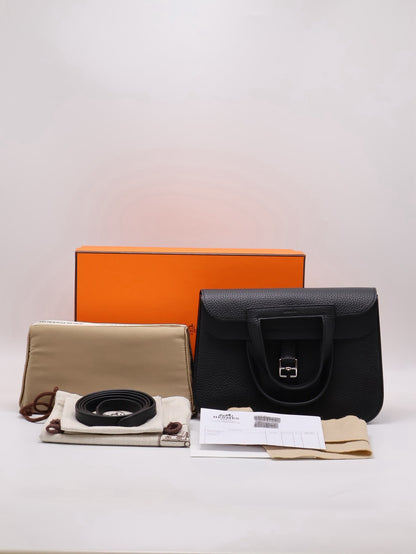 HERMES Halzan 25 - Noir 黑銀 W