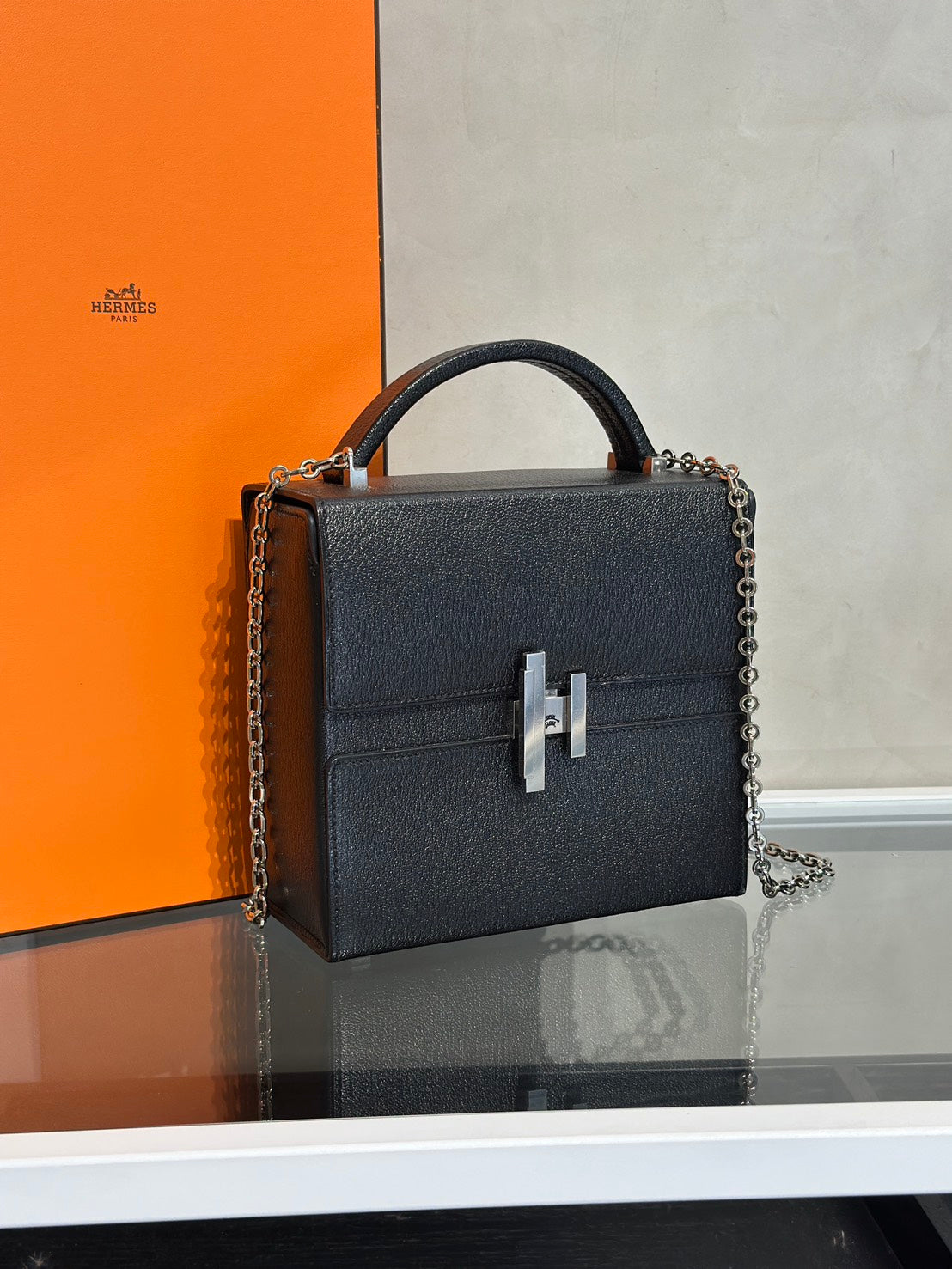 HERMES Cinhetic Box - Noir 89 黑銀 C