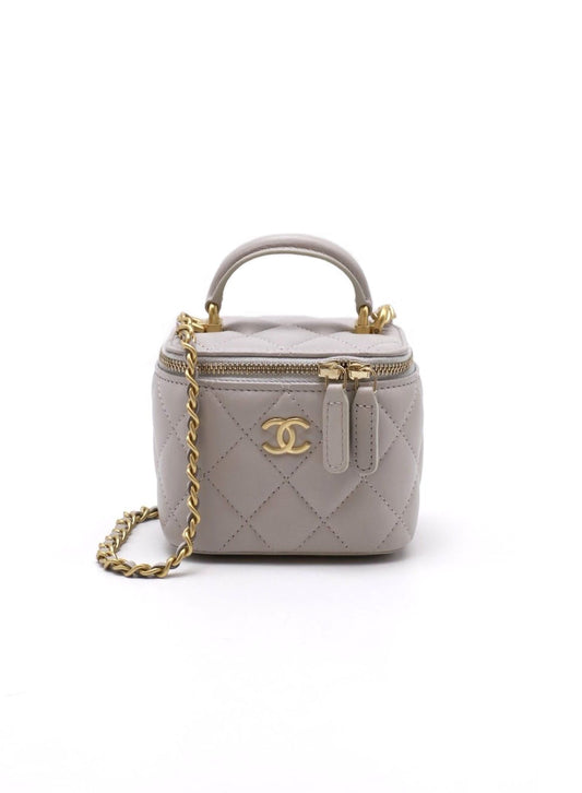 CHANEL 經典手提小盒子 - 淺灰金31開