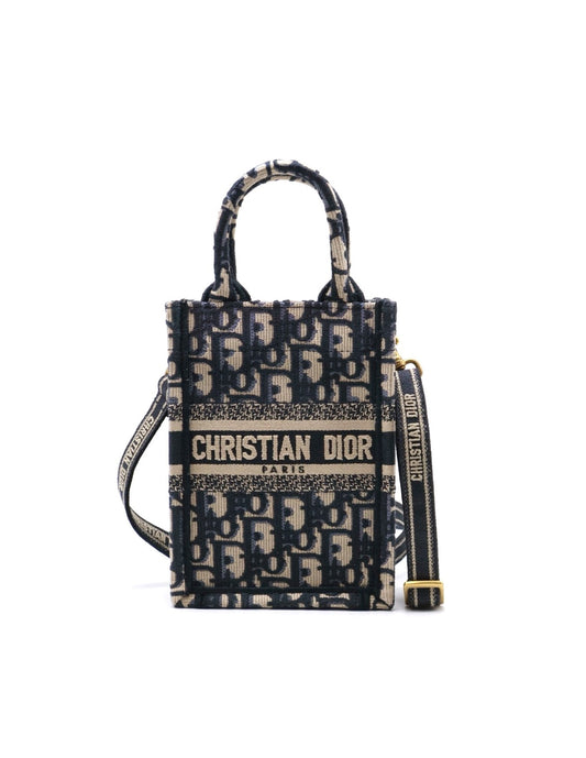 DIOR Oblique Mini Tote斜背小包 - 深藍