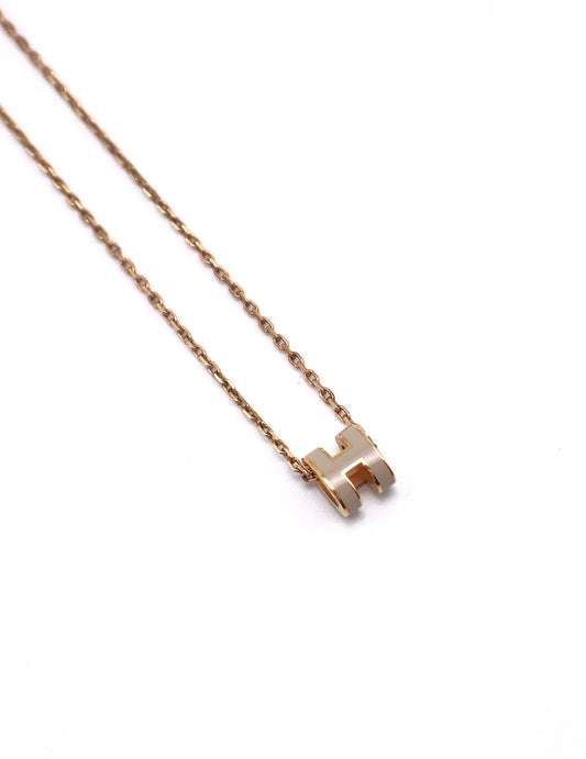 HERMES Mini Pop H項鍊 - 奶茶金