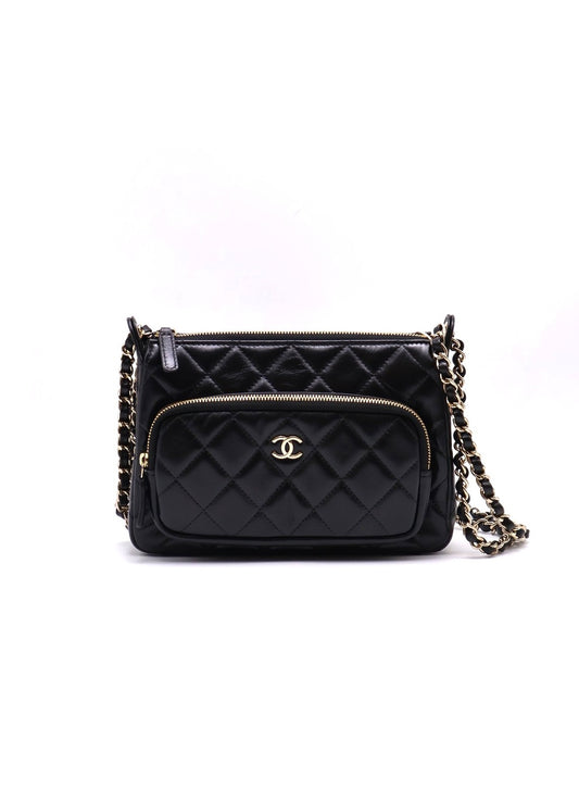 CHANEL 26P雙鍊條相機包 - 黑金