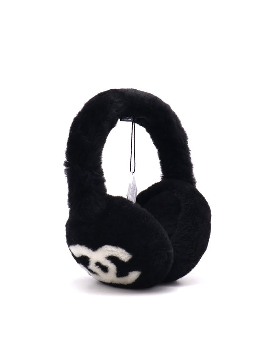 CHANEL 雙C絨毛耳罩 - 黑