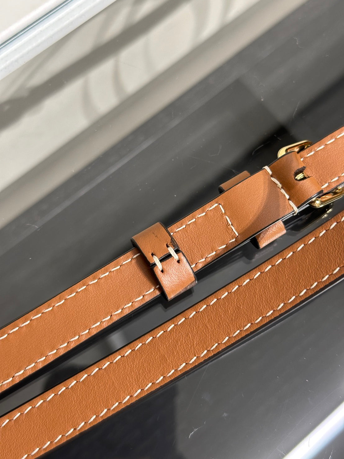 BURBERRY 經典格紋斜背化妝包 - 棕