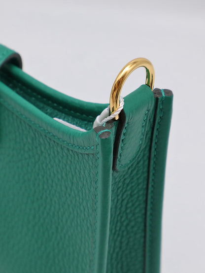 HERMES Mini Evelyne - Vert Vertigo U4 絲絨綠金 W