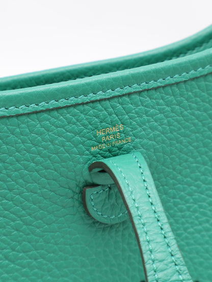 HERMES Mini Evelyne - Vert Vertigo U4 絲絨綠金 W