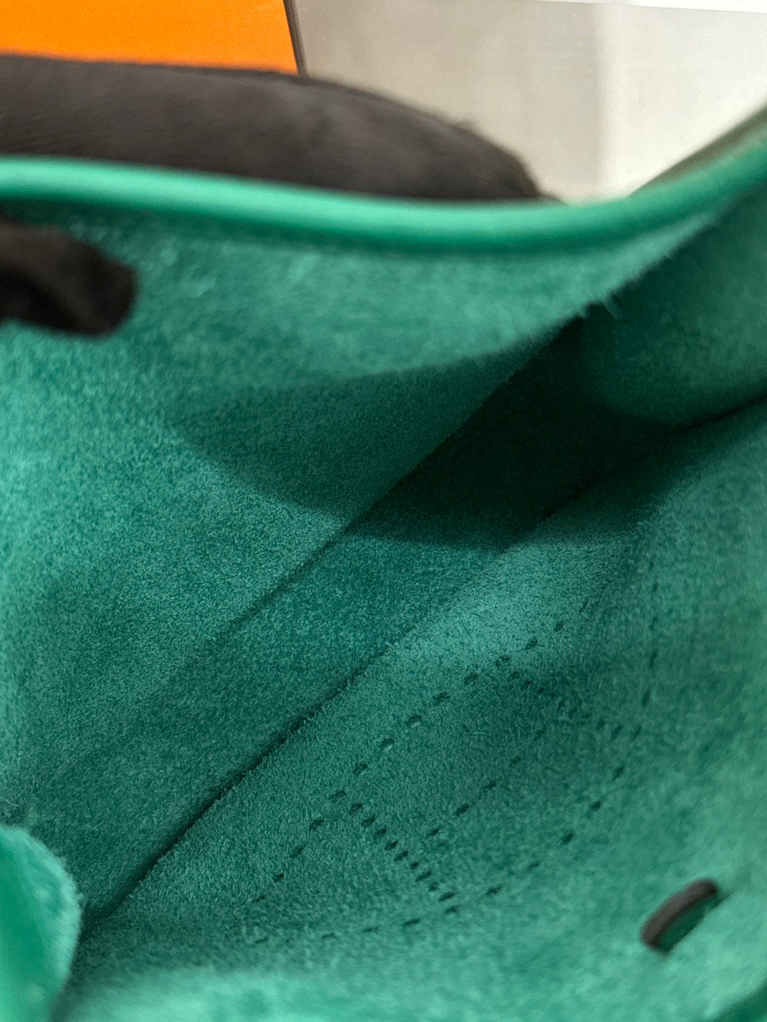 HERMES Mini Evelyne - Vert Vertigo U4 絲絨綠金 W