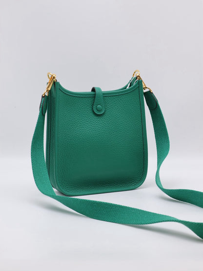 HERMES Mini Evelyne - Vert Vertigo U4 絲絨綠金 W