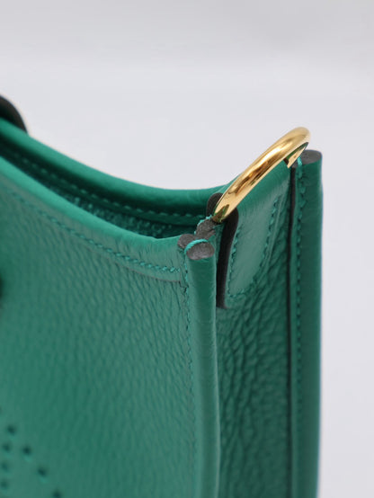 HERMES Mini Evelyne - Vert Vertigo U4 絲絨綠金 W