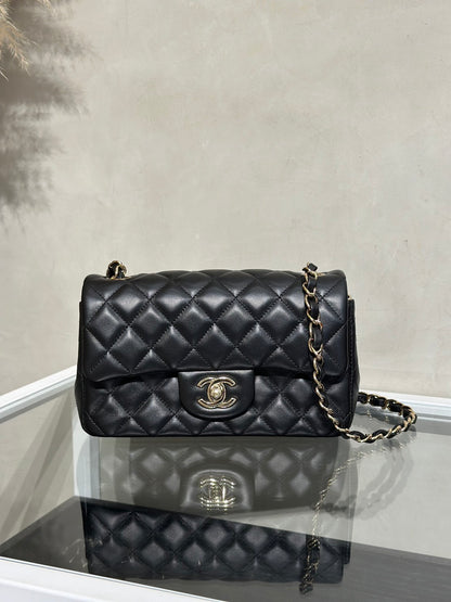 CHANEL 經典口蓋包Mini CF20 - 黑金