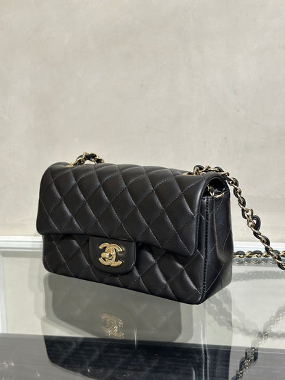 CHANEL 經典口蓋包Mini CF20 - 黑金
