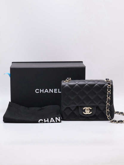 CHANEL 經典口蓋包方胖子 17 - 黑金