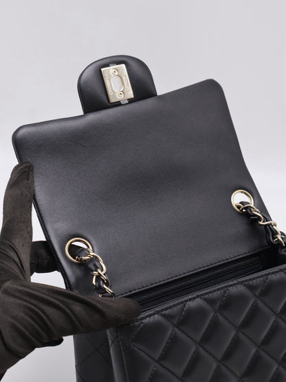 CHANEL 經典口蓋包方胖子 17 - 黑金