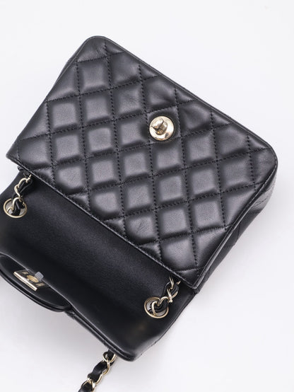 CHANEL 經典口蓋包方胖子 17 - 黑金
