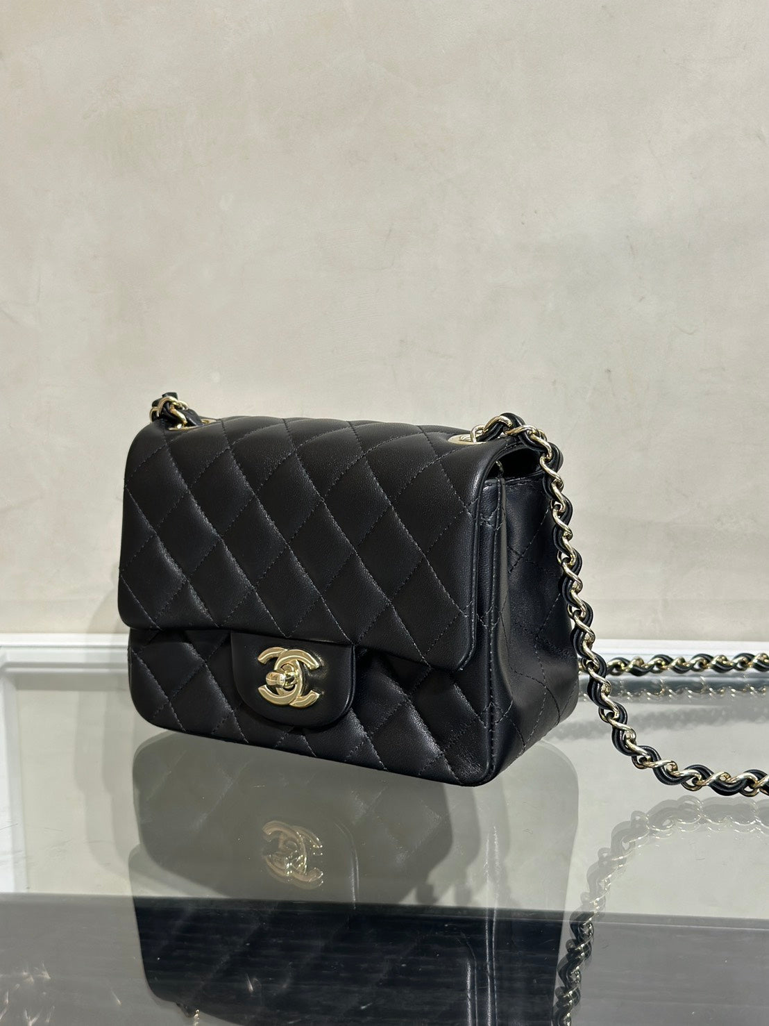 CHANEL 經典口蓋包方胖子 17 - 黑金