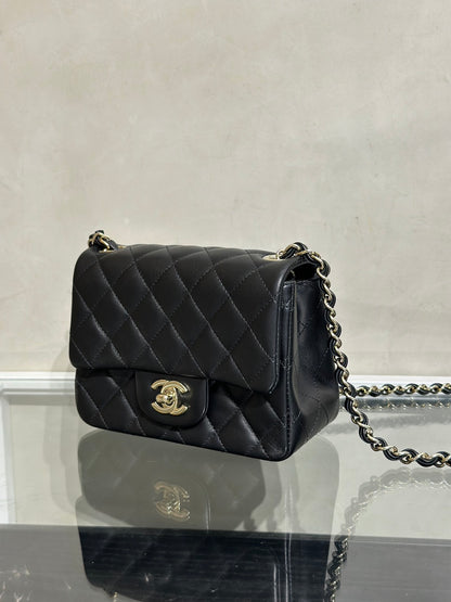 CHANEL 經典口蓋包方胖子 17 - 黑金