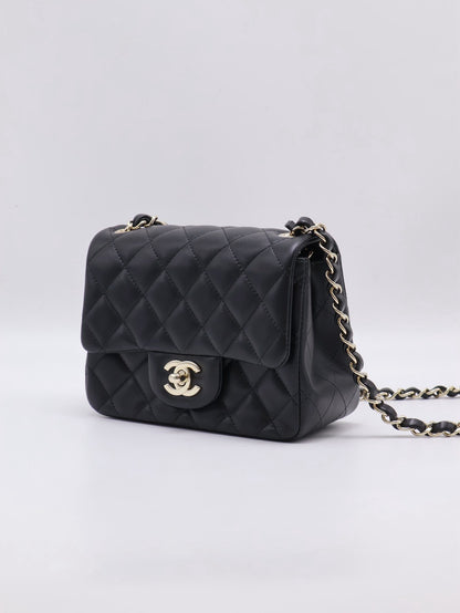 CHANEL 經典口蓋包方胖子 17 - 黑金