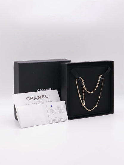 CHANEL 五花項鍊 - 淡金