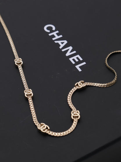 CHANEL 五花項鍊 - 淡金