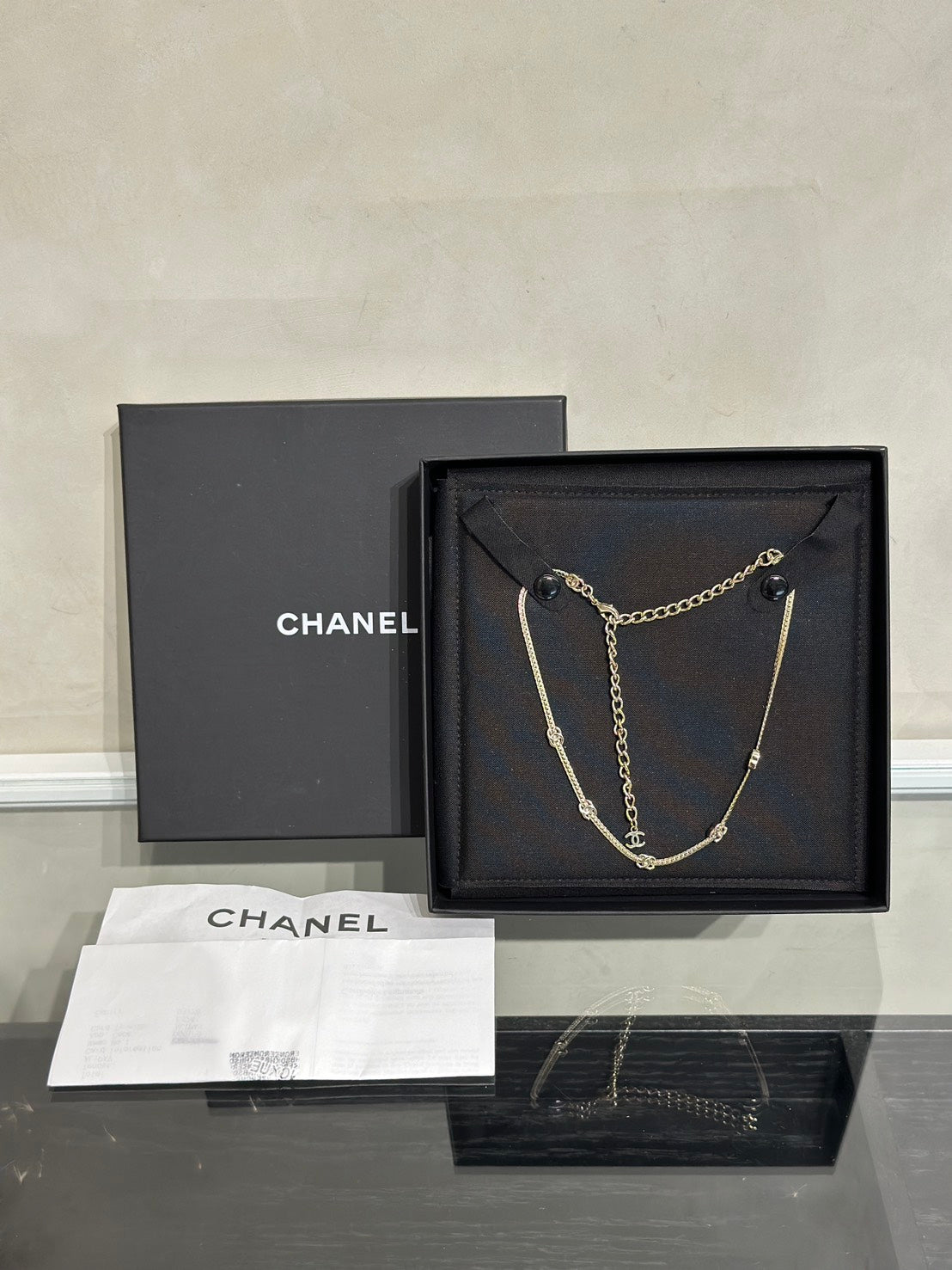 CHANEL 五花項鍊 - 淡金