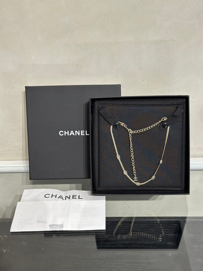 CHANEL 五花項鍊 - 淡金