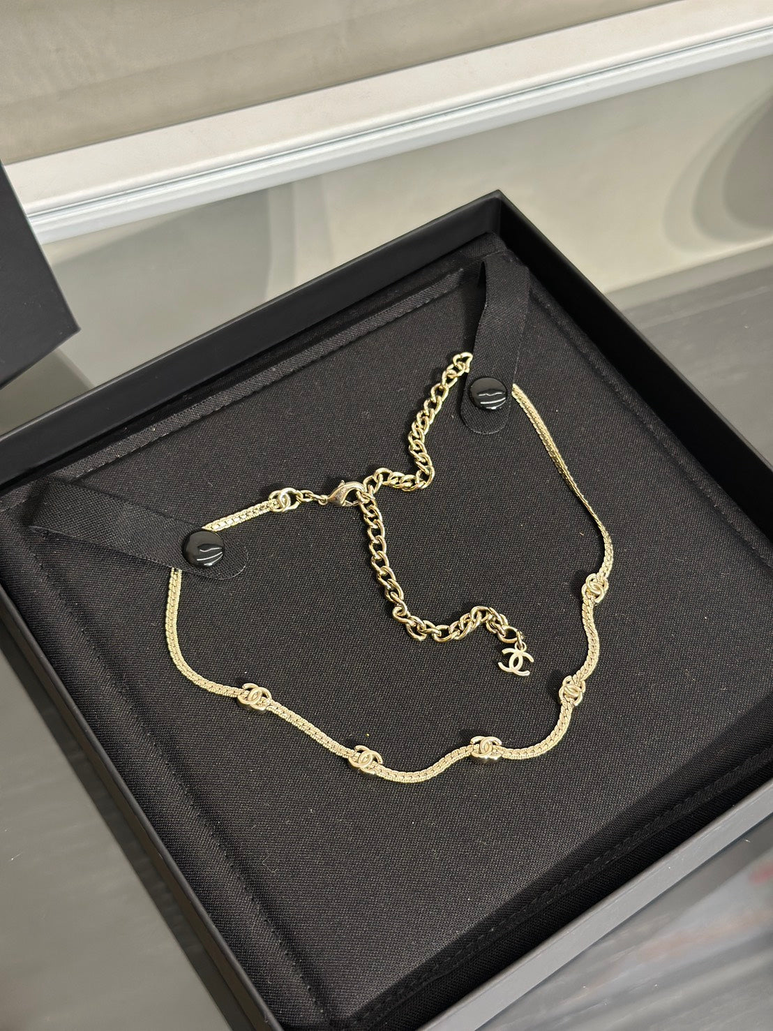 CHANEL 五花項鍊 - 淡金