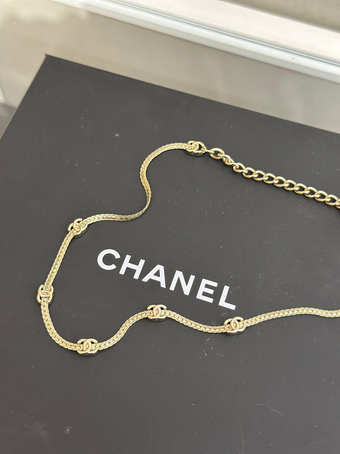 CHANEL 五花項鍊 - 淡金