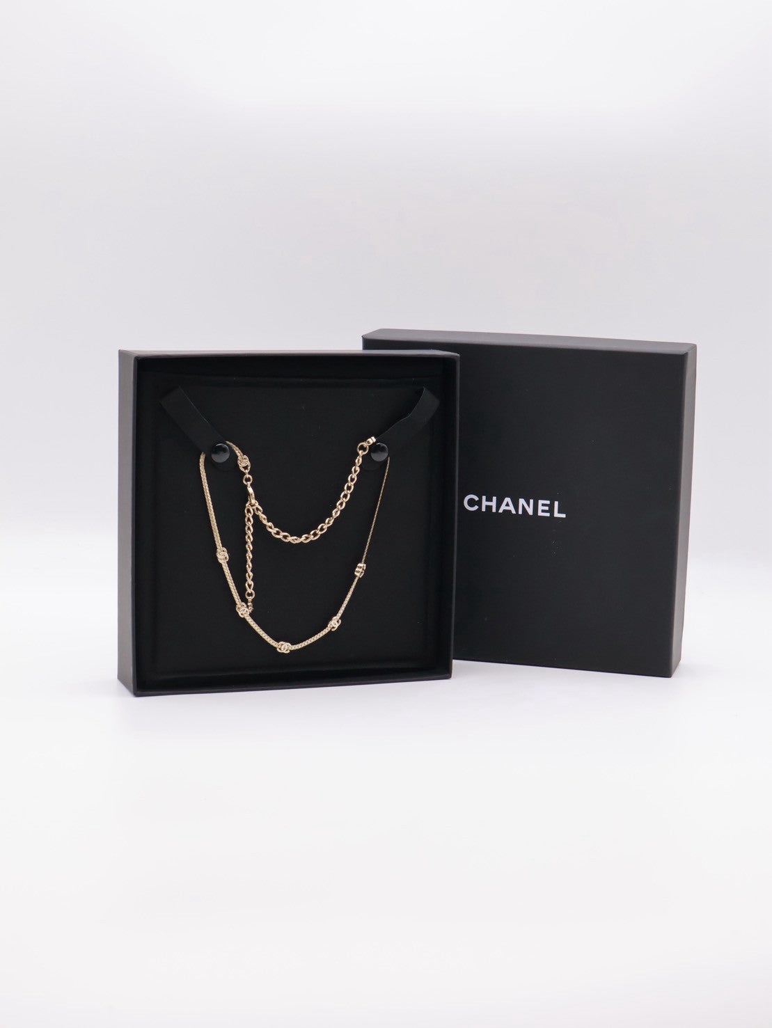 CHANEL 五花項鍊 - 淡金