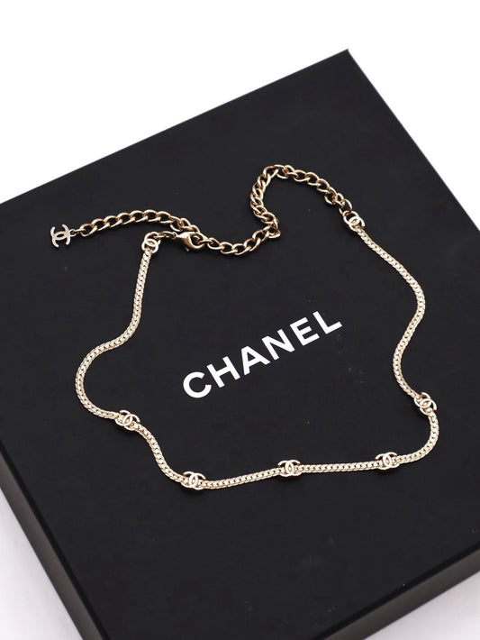 CHANEL 五花項鍊 - 淡金