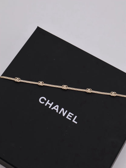 CHANEL 五花項鍊 - 淡金