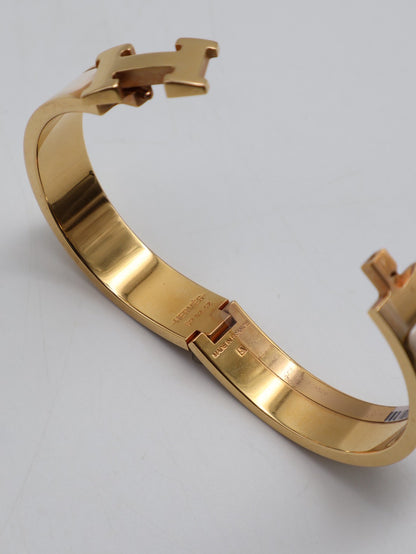 HERMES Clic H手環 - 米白玫瑰金