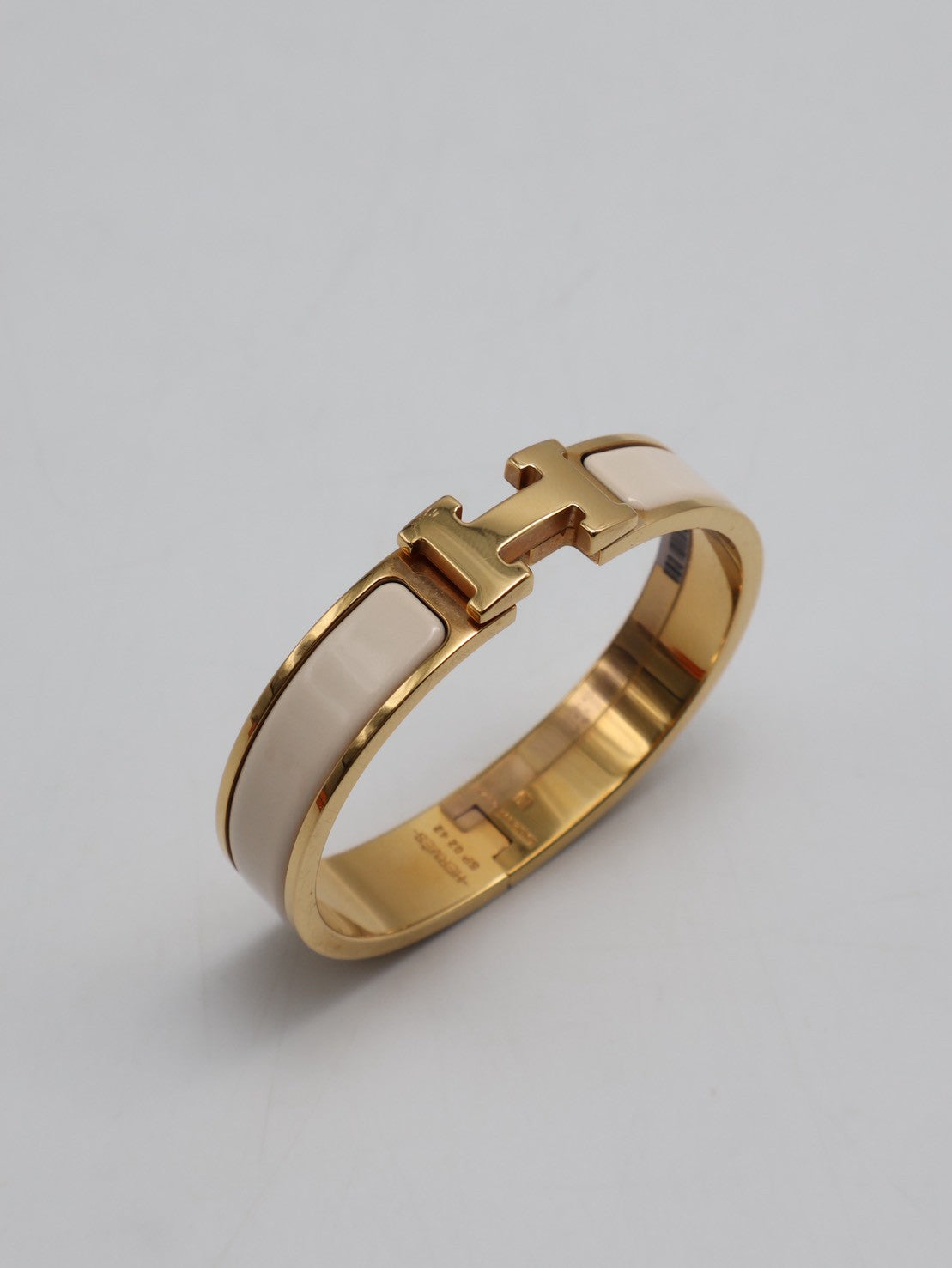 HERMES Clic H手環 - 米白玫瑰金