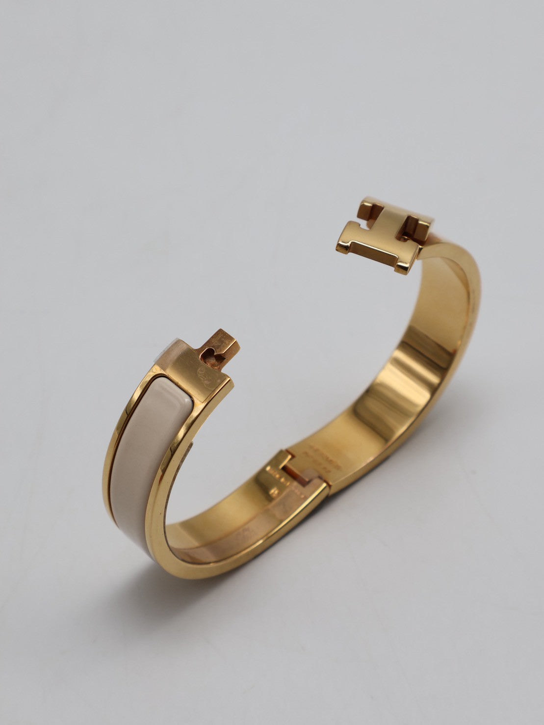 HERMES Clic H手環 - 米白玫瑰金