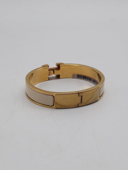 HERMES Clic H手環 - 米白玫瑰金