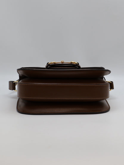 GUCCI Horsebit 1955馬銜釦馬鞍包 - 中號棕