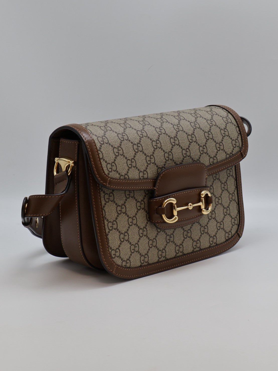 GUCCI Horsebit 1955馬銜釦馬鞍包 - 中號棕