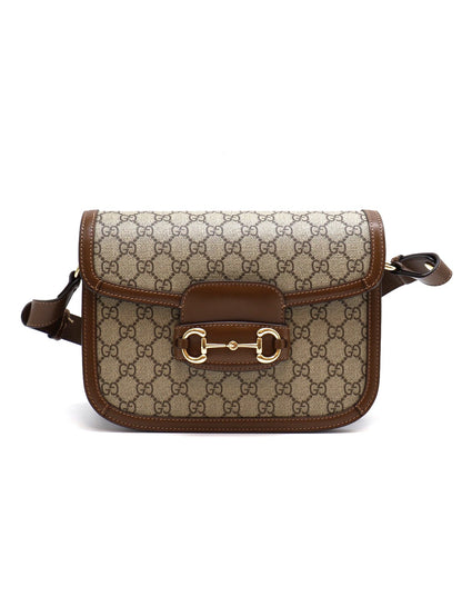 GUCCI Horsebit 1955馬銜釦馬鞍包 - 中號棕