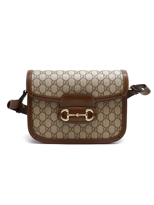 GUCCI Horsebit 1955馬銜釦馬鞍包 - 中號棕